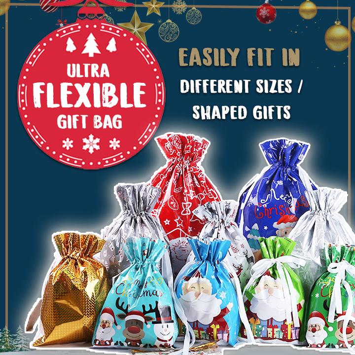 Christmas Drawstring Gift Bag Pack